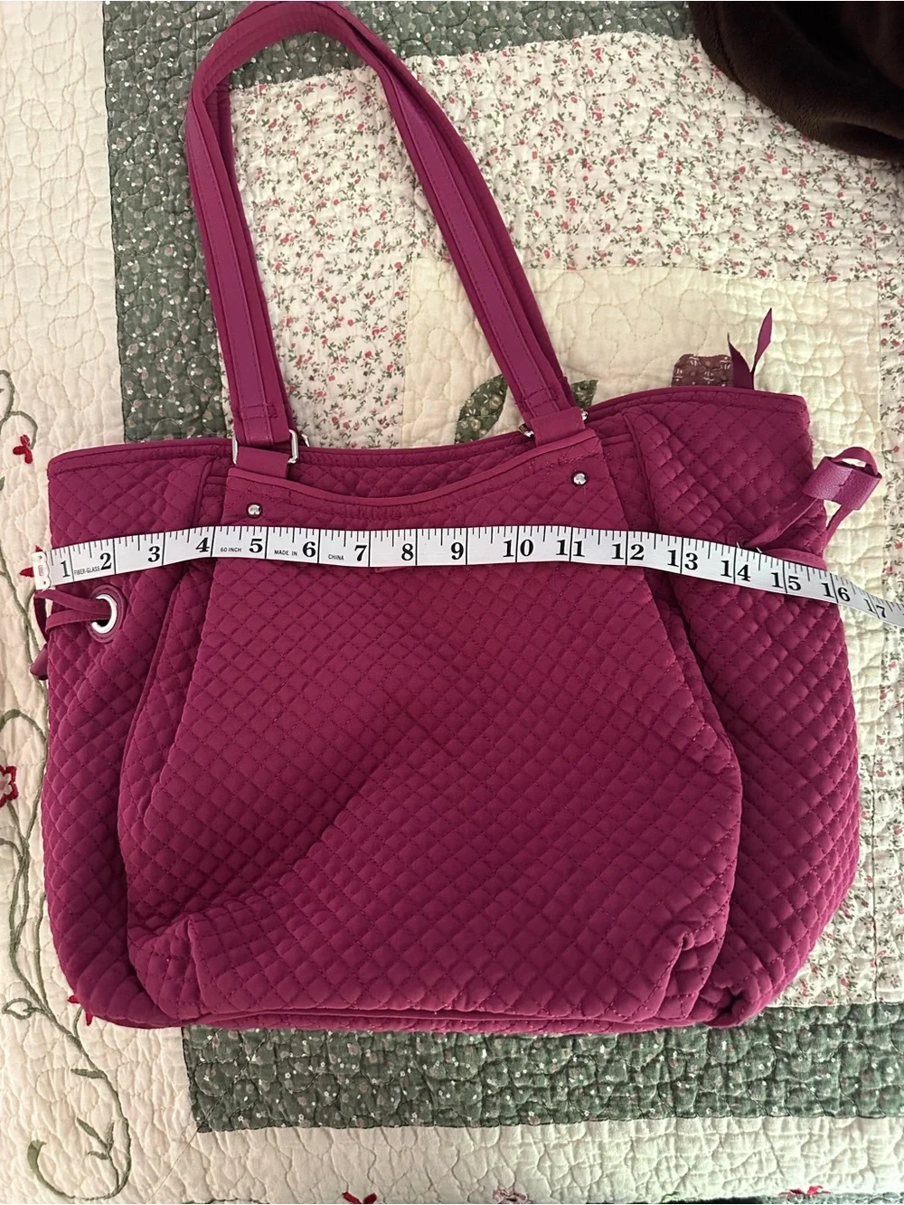 Vera Bradley Quilted Shoulder Bag in Berry Pink